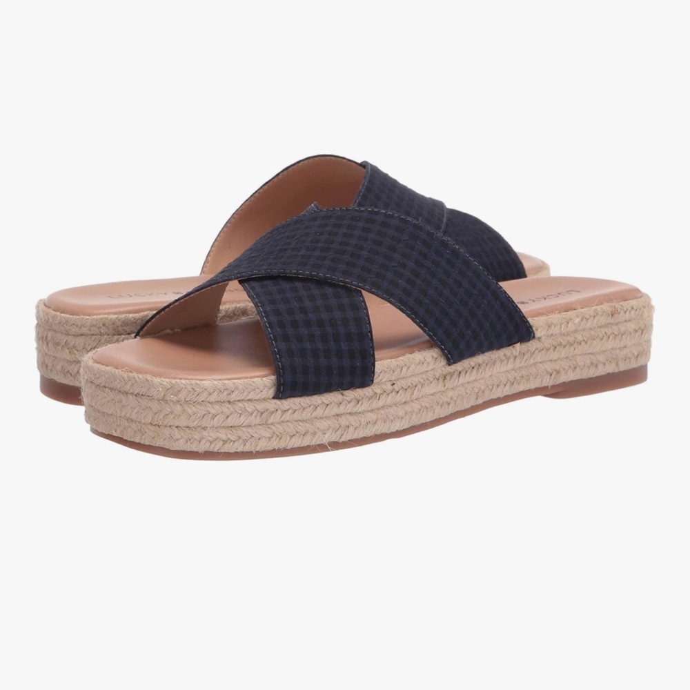 Lucky Brand Plaid Gayte Sandals Size 8
